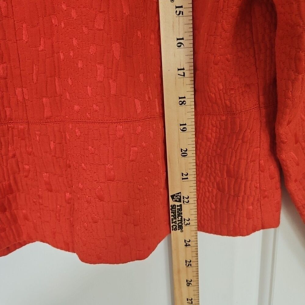Coldwater Creek Zip Front Jacket Blazer Embroidered Orange Size Med. Bright Fun - Picture 10 of 12